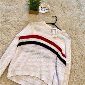 Brandy Melville Red White Blue Striped Sweater